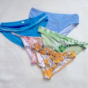 Lot of five women’s swim bikini bottoms